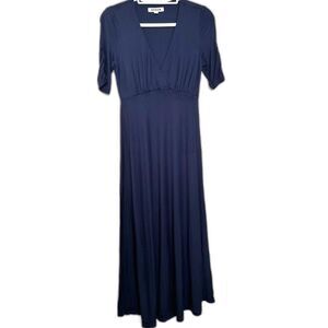 Boden Navy Womens Maxi Dress 4R V Neck